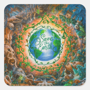 Save The Earth Square Sticker