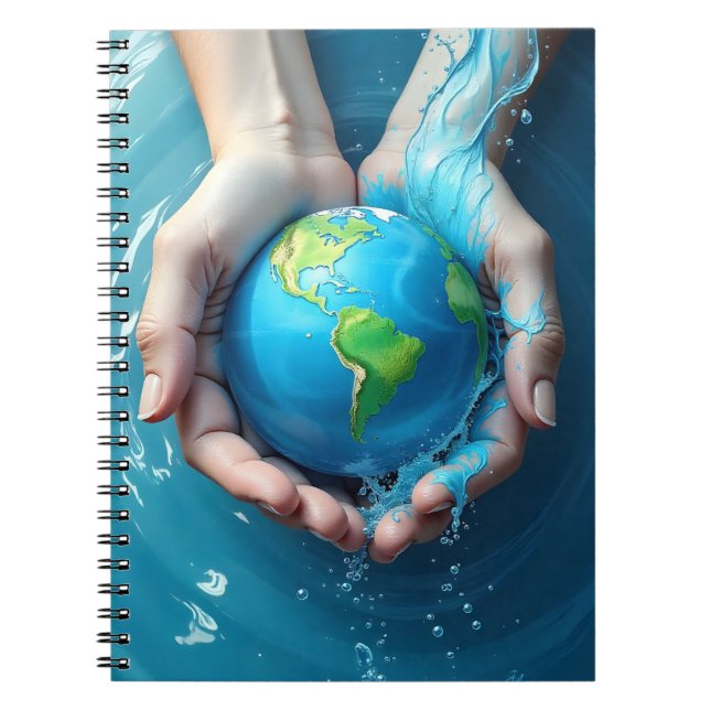 “Save the Earth Water Planet Notebook  (Front)
