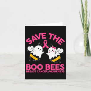 Save The Ees Boo Bees Breast Cancer Halloween Wome Card