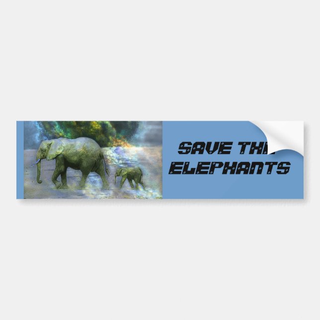 SAVE THE ELEPHANT BUMBER STICKER (Front)