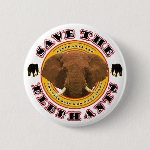 Save the Elephants 2 Inch Round Button