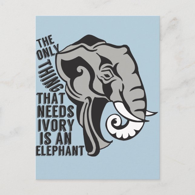 Save the Elephants Ban Trophy Hunting Postcard (Front)