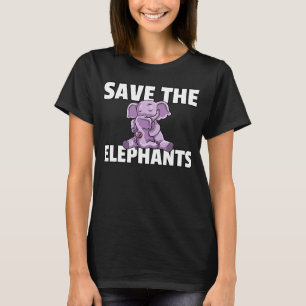 Save The Elephants Cute Women Mom Kids T-Shirt