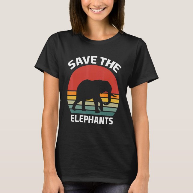 Save The Elephants Elephant Costume Elephant T-Shirt (Front)