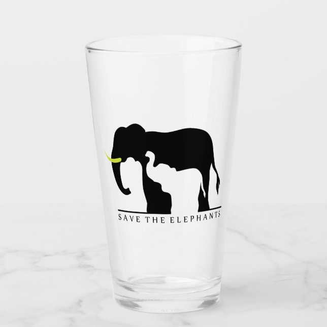 Save the Elephants Glass (Front)