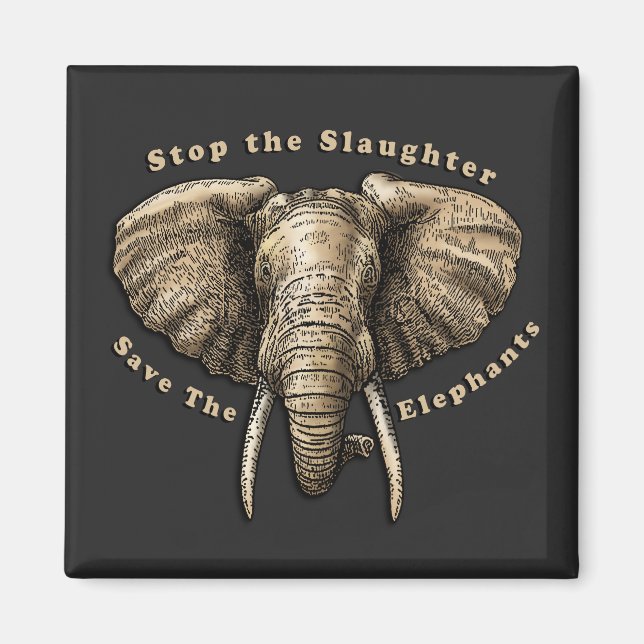 Save the Elephants Graphic Magnet (Front)