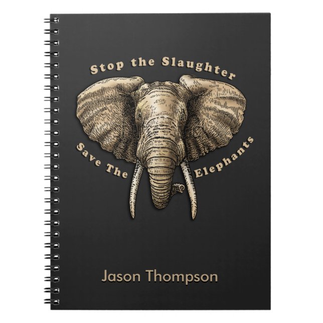 Save the Elephants Graphic Notebook (Front)
