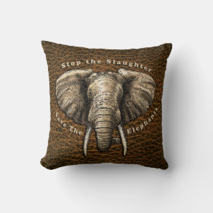 Save the Elephants Graphic Throw Pillow