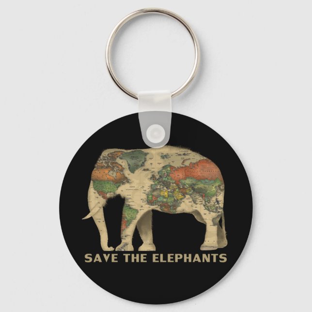Save The Elephants Keychain (Front)