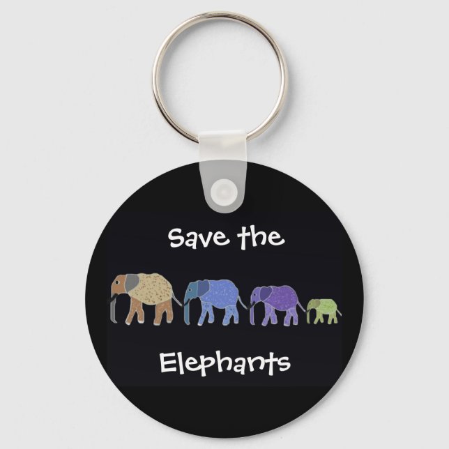 Save the Elephants Keychain (Front)