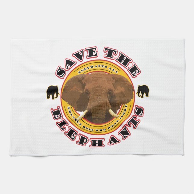 Save the Elephants Kitchen Towel (Horizontal)