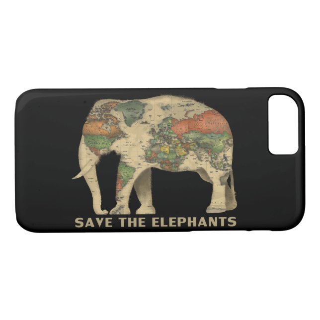 Save the elephants phone case (Back (Horizontal))