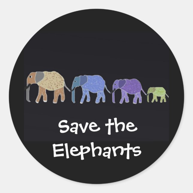 Save the Elephants Stickers (Front)