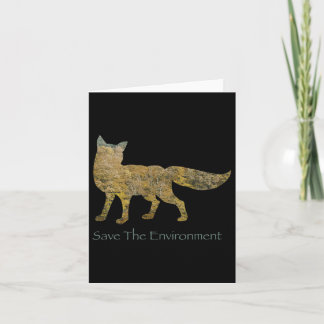 Save The Environment Fox Silhouette Environmental  Card