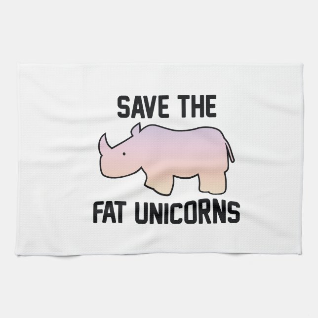 Save The Fat Unicorns Kitchen Towel (Horizontal)