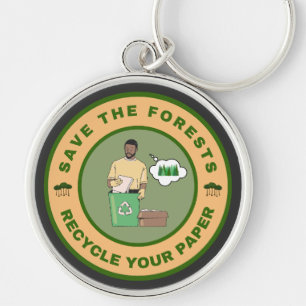 Save the forests recycle your paper keychain
