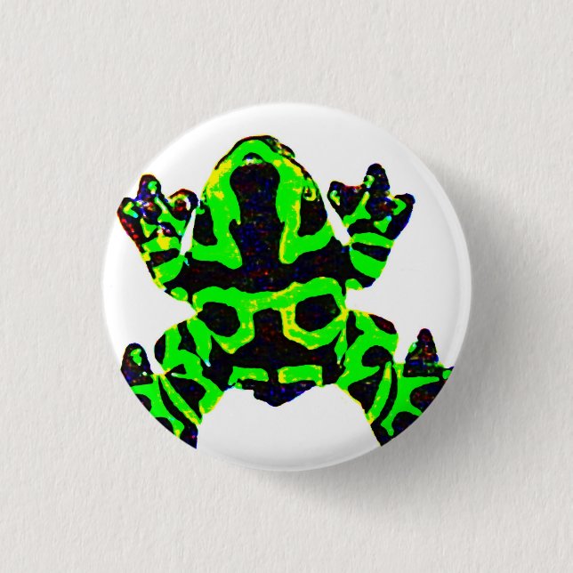 save the frogs 1 inch round button (Front)