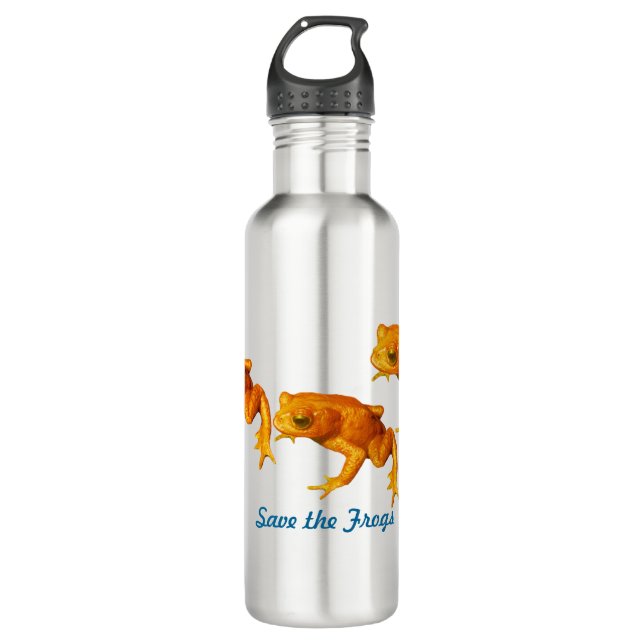 Save the Frogs Bright Orange An Extinct Toad 710 Ml Water Bottle (Front)