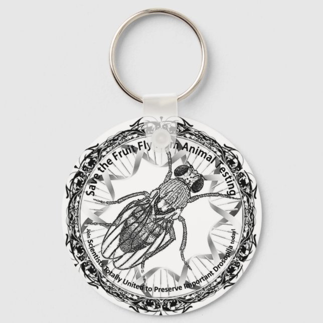 Save the fruit fly keychain (Front)