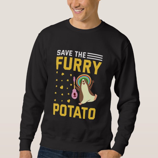 Save The Furry Potato Funny Guinea Pig Sweatshirt (Front)