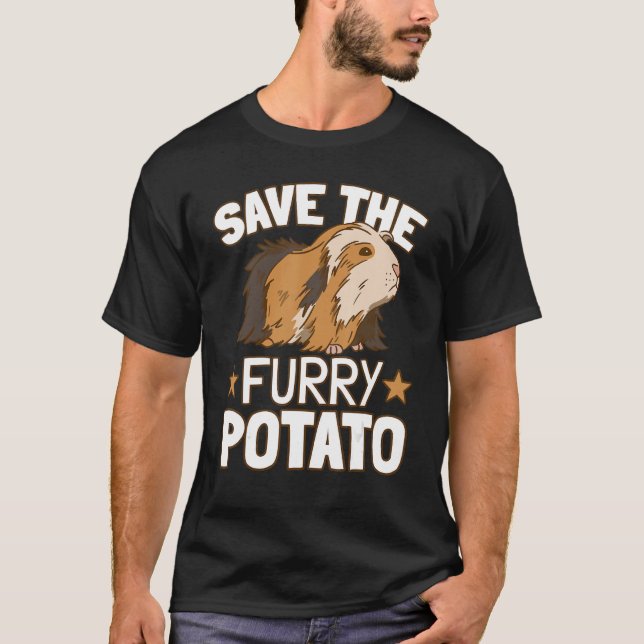Save The Furry Potato   Guinea Pig T-Shirt (Front)