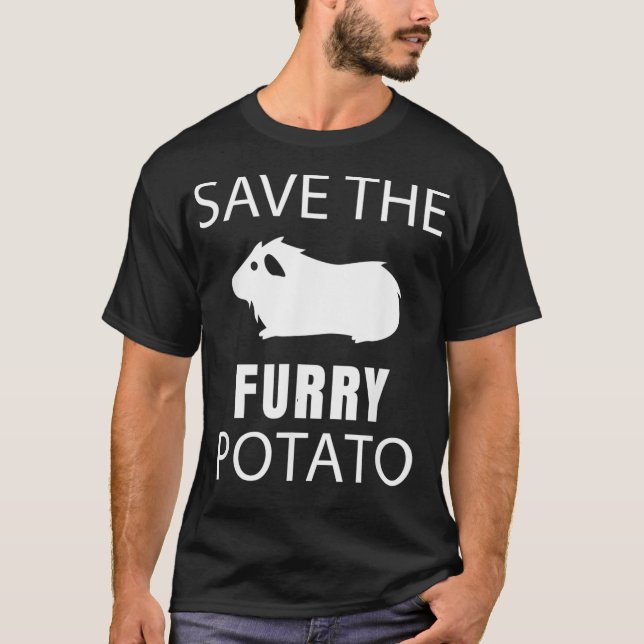 Save The Furry Potato  Mountain Guinea Pig  T-Shirt (Front)