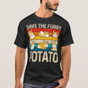 Save The Furry Potato Vintage Cute Gift Funny Guin T-Shirt