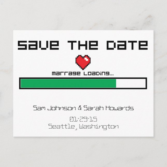 Save The Game - Video Game Style Announcement Postcard (Front)