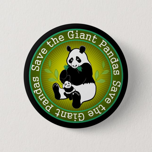 Save the Giant Pandas 2 Inch Round Button (Front)