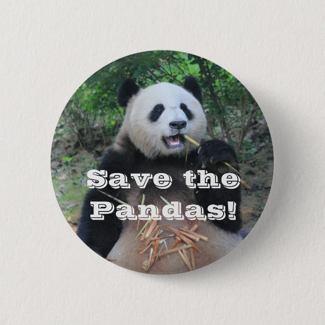 Save the Giant Pandas 2 Inch Round Button (Front)