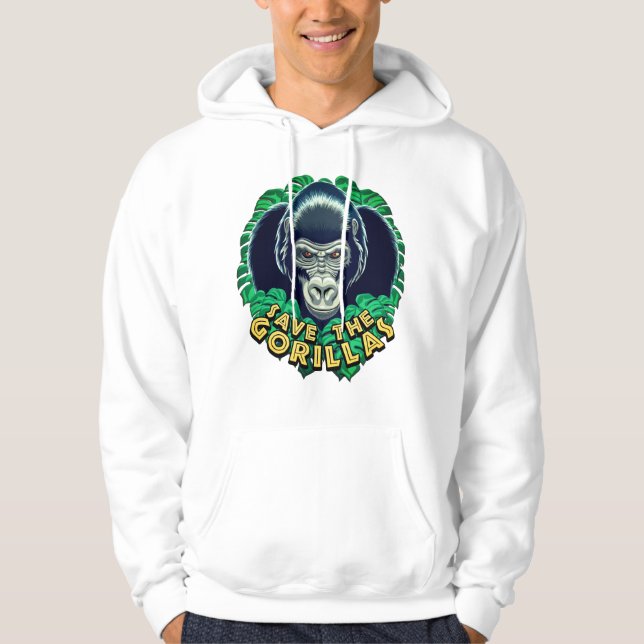 Save The Gorillas - Conservation Awareness Quote Hoodie (Front)