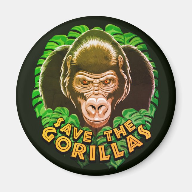 Save The Gorillas - Conservation Awareness Quote Magnet (Front)