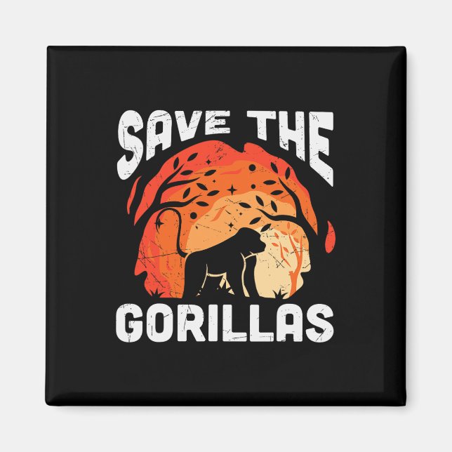 Save The Gorillas Eco-friendly Earth Day  Magnet (Front)