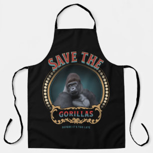 Save The Gorillas   Endangered Species Apron