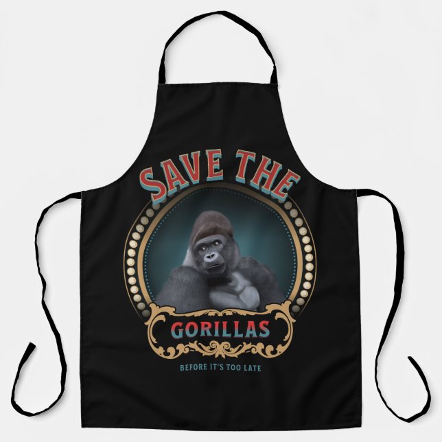 Save The Gorillas | Endangered Species Apron (Front)