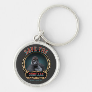 Save The Gorillas   Endangered Species Keychain