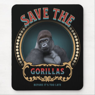 Save The Gorillas   Endangered Species Mouse Pad