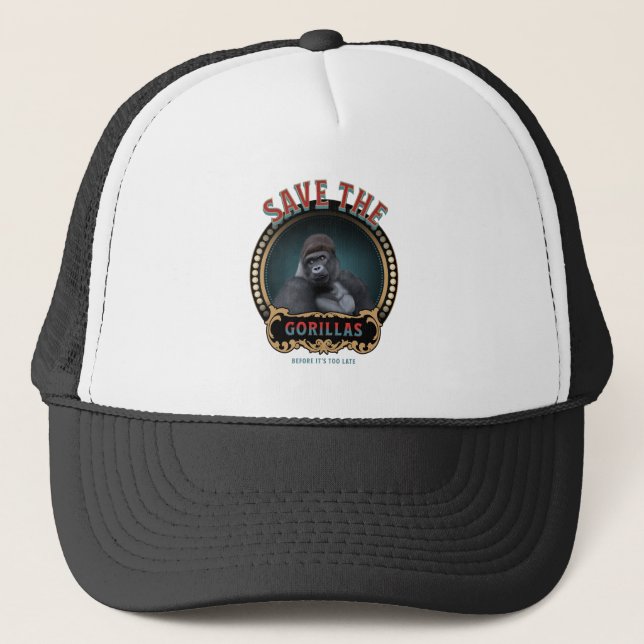 Save The Gorillas | Endangered Species Trucker Hat (Front)