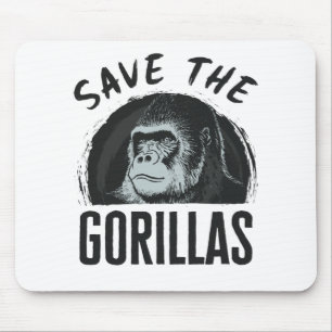 Save the Gorillas Gorilla Endangered Extinction Mouse Pad