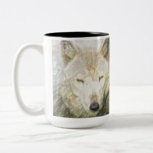 Save The Great American Wolf Two-Tone Coffee Mug