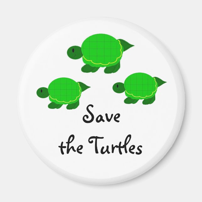 Save the Green Turtles Magnet (Front)