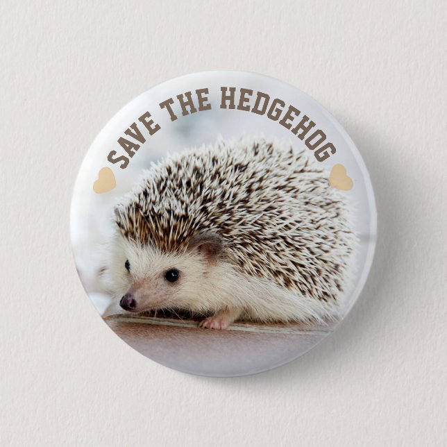 Save The Hedgehog 2 Inch Round Button (Front)