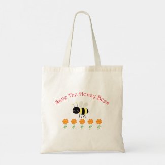 Save the Honey Bees Environmental Reusable Cute Tote Bag