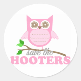 Save the Hooters Classic Round Sticker