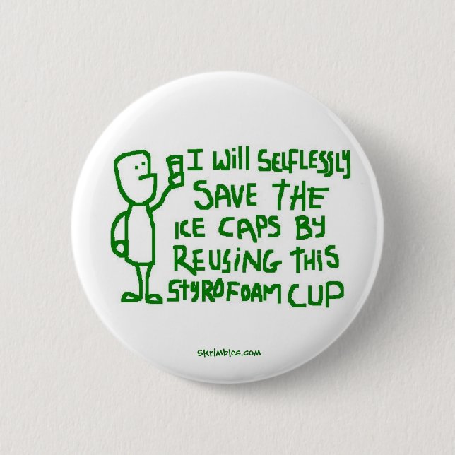 Save the ice caps 2 inch round button (Front)