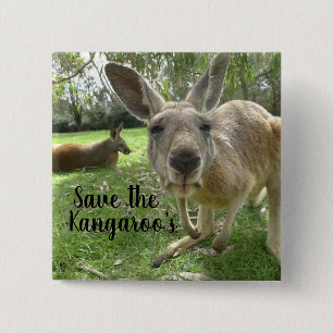 Save the Kangaroo's 2 Inch Square Button