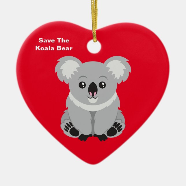Save The Koala Bear Ceramic Ornament (Front)