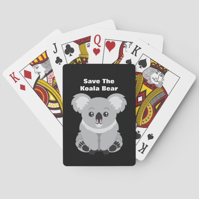 Save The Koala Bear Playing Cards (Back)
