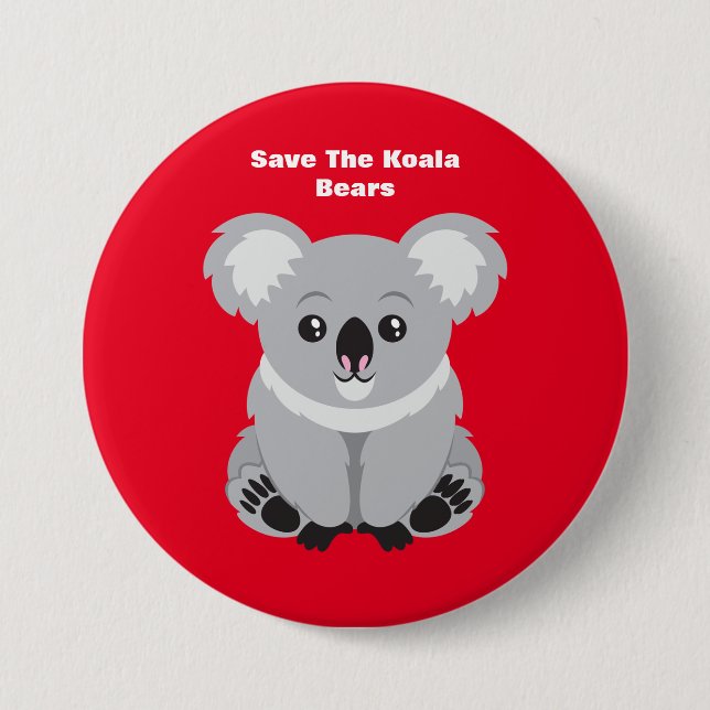 Save the Koala Bears 3 Inch Round Button (Front)
