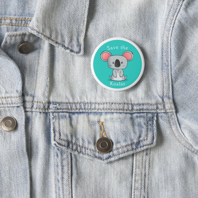 Save the Koalas 2 Inch Round Button (In Situ)